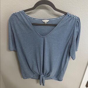Lucky Brand Blue and White Striped Top